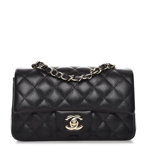 chanel iridescent caviar quilted mini rectangular flap black